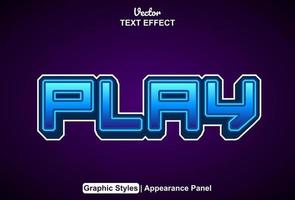 play text effect with graphic style and editable. vector