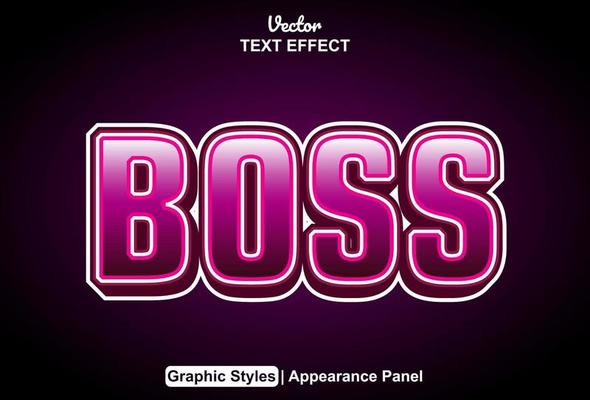 boss text effect with graphic style and editable