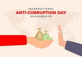 día internacional contra la corrupción celebrado el 9 de diciembre. vector