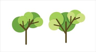 dibujo de árbol simple en diseño plano vector