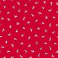Winter doodle white on red holiday pattern vector