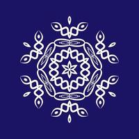 White snowflakes. Holiday decoration template. Isolated on blue background. vector
