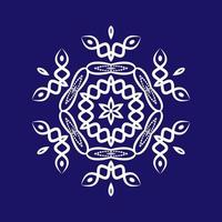 White snowflakes. Holiday decoration template. Isolated on blue background. vector