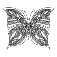 Butterfly. Coloring page in zentangle style. vector