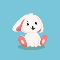 Cute Little Rabbit Character Design Illustration vector