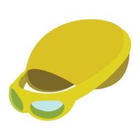 Swimming cap and goggles illustration vector