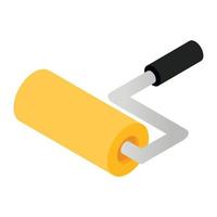 Paint roller isometric 3d icon vector