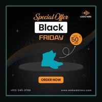 Black Friday social media banner template design vector