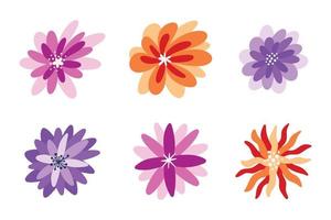 Set of beautiful flower illustration for design element vector