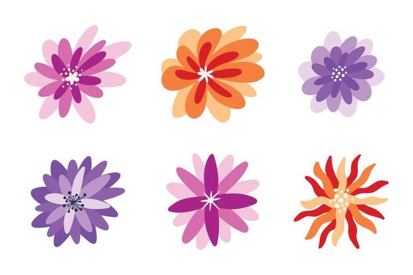 Set of beautiful flower illustration for design element