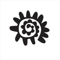 Sun symbol. Hand drawn picture of primitive tribes. Vector illustration in ethnic style