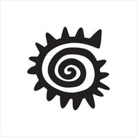 Sun symbol. Hand drawn picture of primitive tribes. Vector illustration in ethnic style