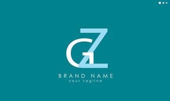 Alphabet letters Initials Monogram logo GZ, ZG, G and Z vector