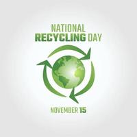 gráfico vectorial del día nacional del reciclaje bueno para la celebración del día nacional del reciclaje. diseño plano. diseño de volante. ilustración plana.