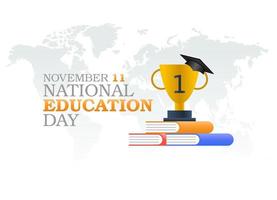 vector graphic of national education day good for national education day celebration. flat design. flyer design.flat illustration.