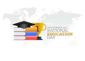 vector graphic of national education day good for national education day celebration. flat design. flyer design.flat illustration.