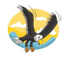 ilustración vectorial de águila calva altísima vector