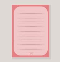 Pages line for notebook colorful sketchbook pink elements love vector illustration