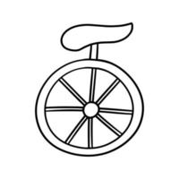 Monochrome image, unicycle for performing tricks, vector illustration in cartoon style on a white background