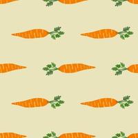 patrón sin costuras de zanahoria dibujada a mano. fondo de pantalla de zanahorias de fideos. vector