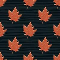 Abstract oak leaves seamless pattern. Maple foliage backdrop. vector