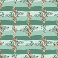 Creative tropical leaves seamless pattern in sketch style. Palm leaf endless floral background. vector