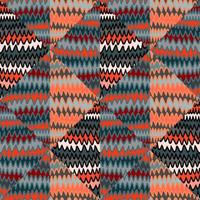 Abstract zig zag wave seamless pattern. Hand drawn lines mosaic ornament. Retro stripes print wallpaper. vector