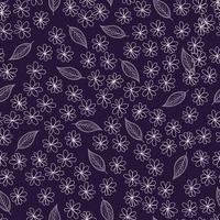 Flower and leaf abstract vector pattern