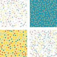 Set of children's colorful patterns with abstract elements vector