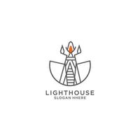 Lighthouse logo template design. Vector illustration.