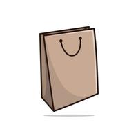 ilustración vectorial de bolsa de papel comercial blanca aislada sobre fondo blanco vector