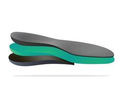Plantillas de soporte de arco de zapatos cómodos ilustración vectorial. diseño vectorial para plantilla de soporte de arco de zapato de tres capas. vector