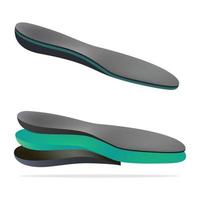 Comfortable shoes arch support insoles vector illustration. Vector design for three-layered shoe arch support insole.