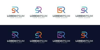 inspiración en el diseño del logotipo monogram sr. s r. logotipo de rs vector