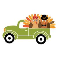 Cartoon turkey birds family. Turkey birds vector