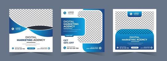 Digital marketing social media and business agency corporate flyer instagram post vector