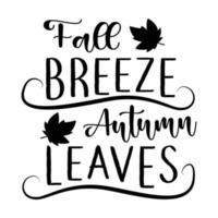 Fall breeze Autumn leaves awesome illustration vector