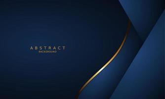 dark blue luxury premium background and gold line. vector