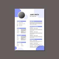 creative resume template with blue hexagon shapes design vector