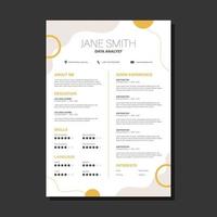 creative resume template with abstract shapes design vector