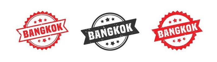 bangkok, tailandia, sello, goma, con, grunge, estilo, blanco, plano de fondo vector