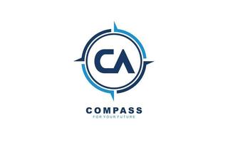 CA logo NAVIGATION for branding company. COMPASS template vector illustration for your brand.