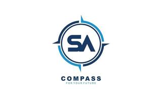 SA logo NAVIGATION for branding company. COMPASS template vector illustration for your brand.