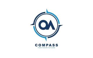 OA logo NAVIGATION for branding company. COMPASS template vector illustration for your brand.