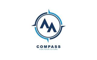 AA logo NAVIGATION for branding company. COMPASS template vector illustration for your brand.