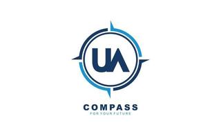 UA logo NAVIGATION for branding company. COMPASS template vector illustration for your brand.