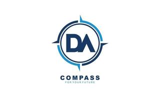 DA logo NAVIGATION for branding company. COMPASS template vector illustration for your brand.