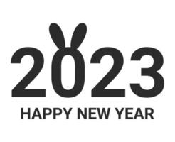 feliz año nuevo 2023 diseño de texto. portada del diario para 2023. plantilla de diseño de folleto, postal, pancarta. aislado sobre fondo blanco. vector