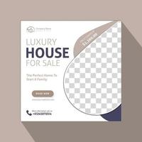 Modern home for sale real estate social media post design, Construction social media post banner design Template vector