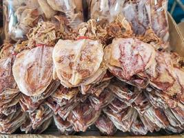 Dried squid in a market photo